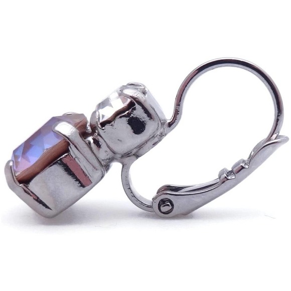 Mariana Round Cocoa Brown with Moonlight Silver Leverback Earrings 001148 NWT - Picture 3 of 3